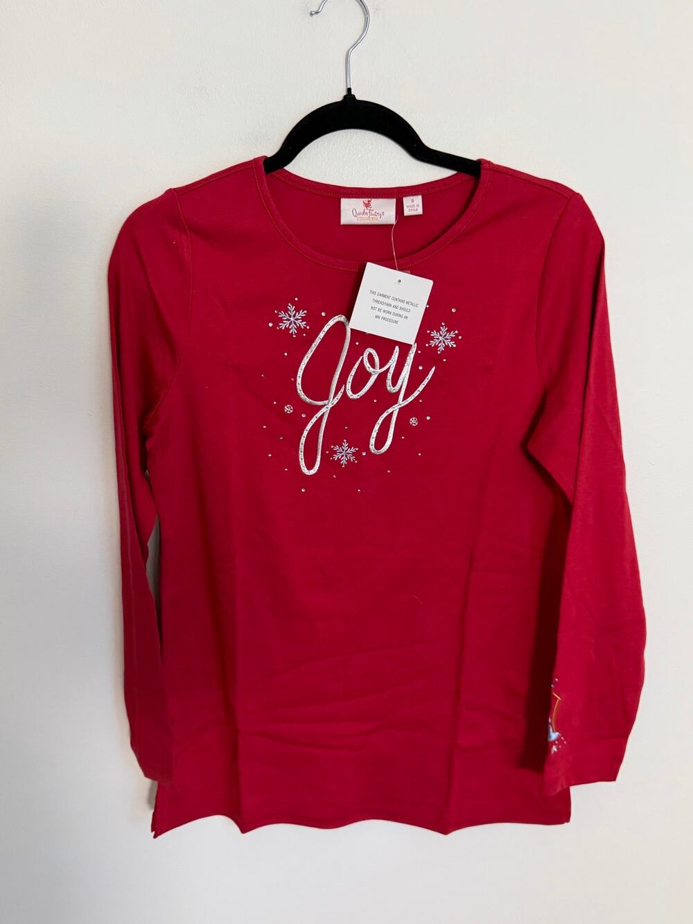 Quacker Factory Long Sleeve Joy Tee NWT size small